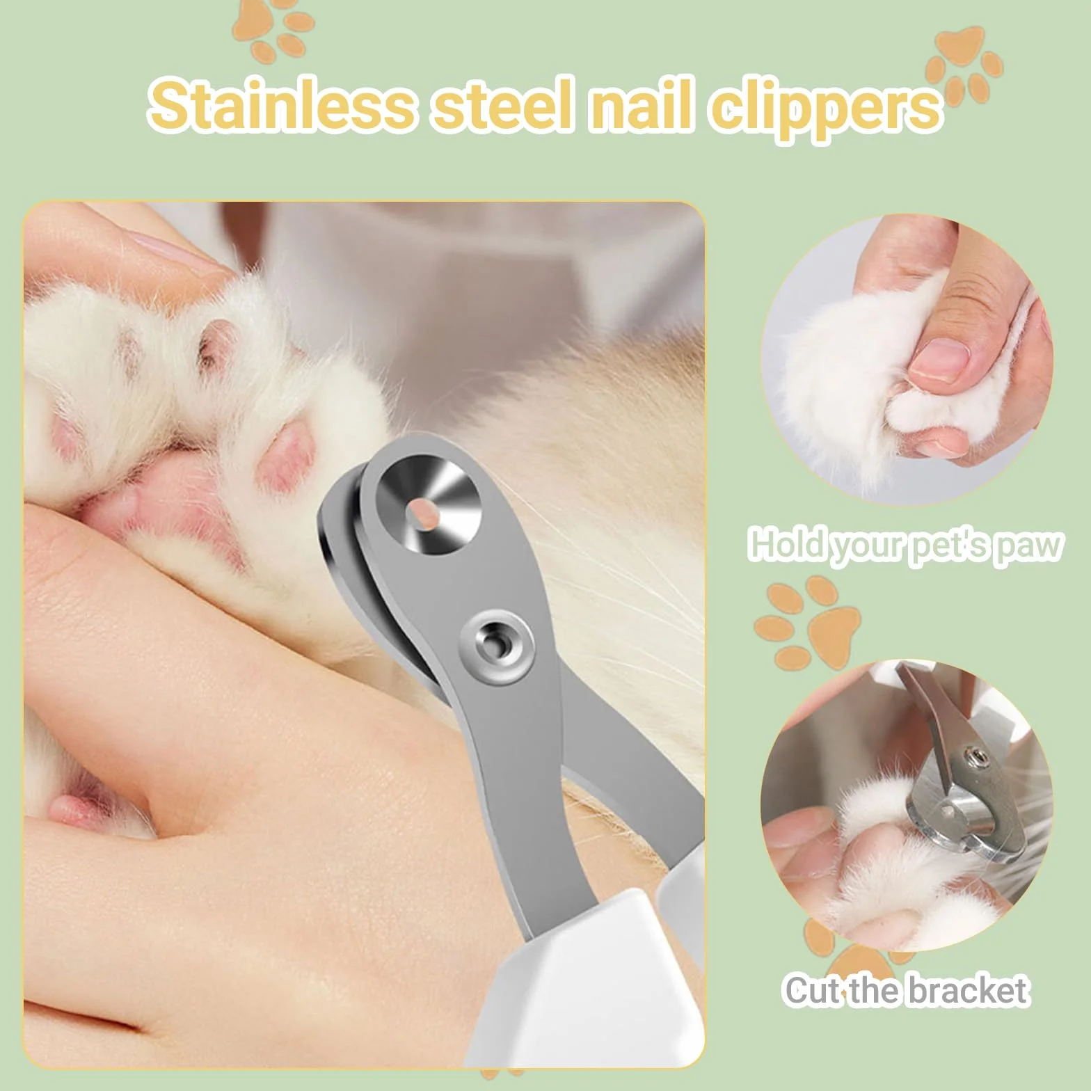 Peigne pour Chats Anti Puces avec Coupe Griffes, Brosse Anti Poils Animaux Poil Court et Long