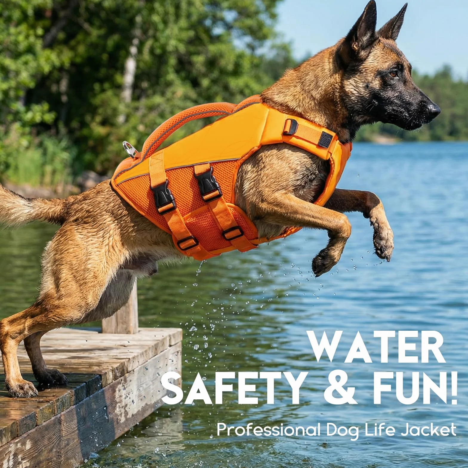 Gilet de Sauvetage pour Chien Taille L Grands Chiens Haute Flottabilité Réfléchissant Natation Plage Bateau