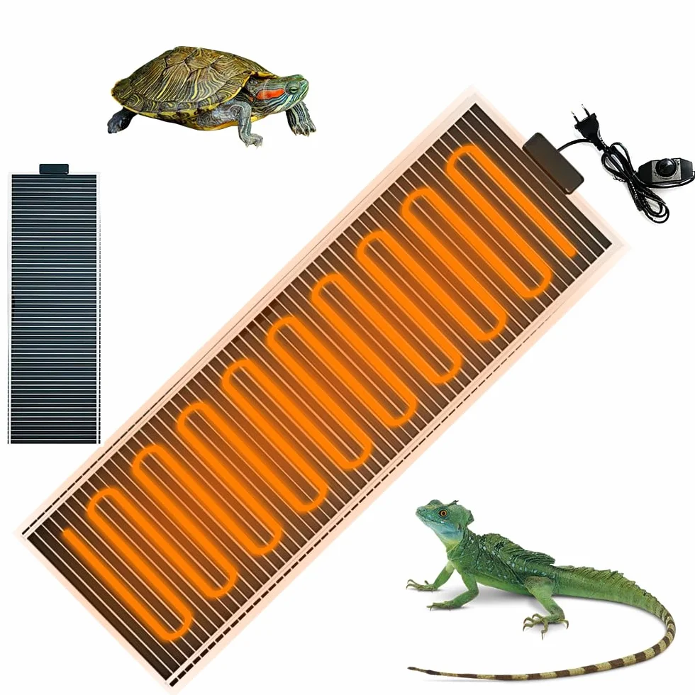 Tapis Chauffant Reptile 80×28 cm Terrarium Chauffage avec Contrôle de Température