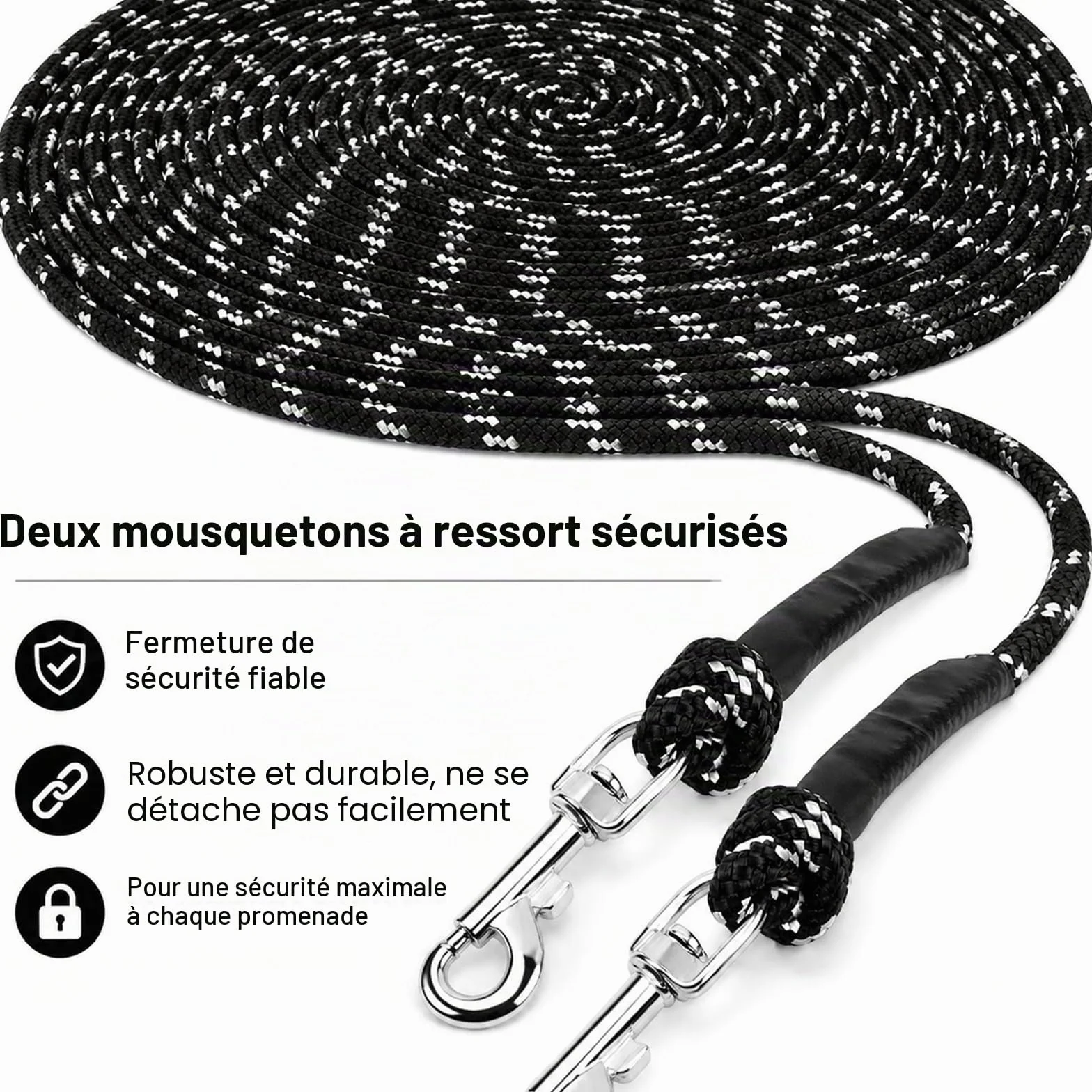 Laisse Longue Réfléchissante pour Chat 15 m / 50 FT pour Chatons, Chiots, Lapins