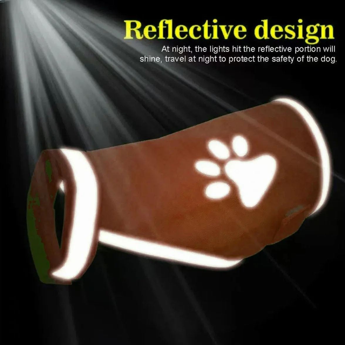 Gilet Réfléchissant pour Chien Haute Visibilité Orange M