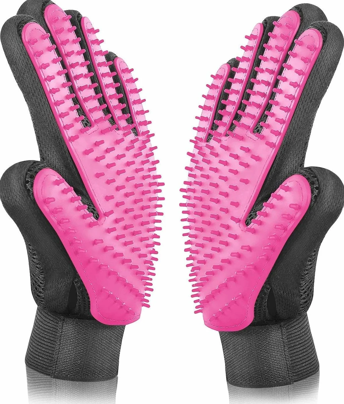 Gants de Toilettage pour Chien Chat Brosse Poil Massage Bain Récupération Ajustable 1 Paire