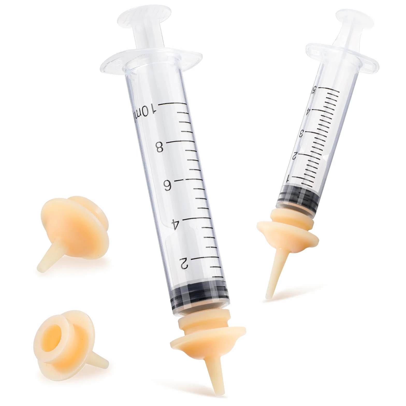Lot de 4 Mini Seringues à Tétons Miracles Silicone pour Chatons et Chiots