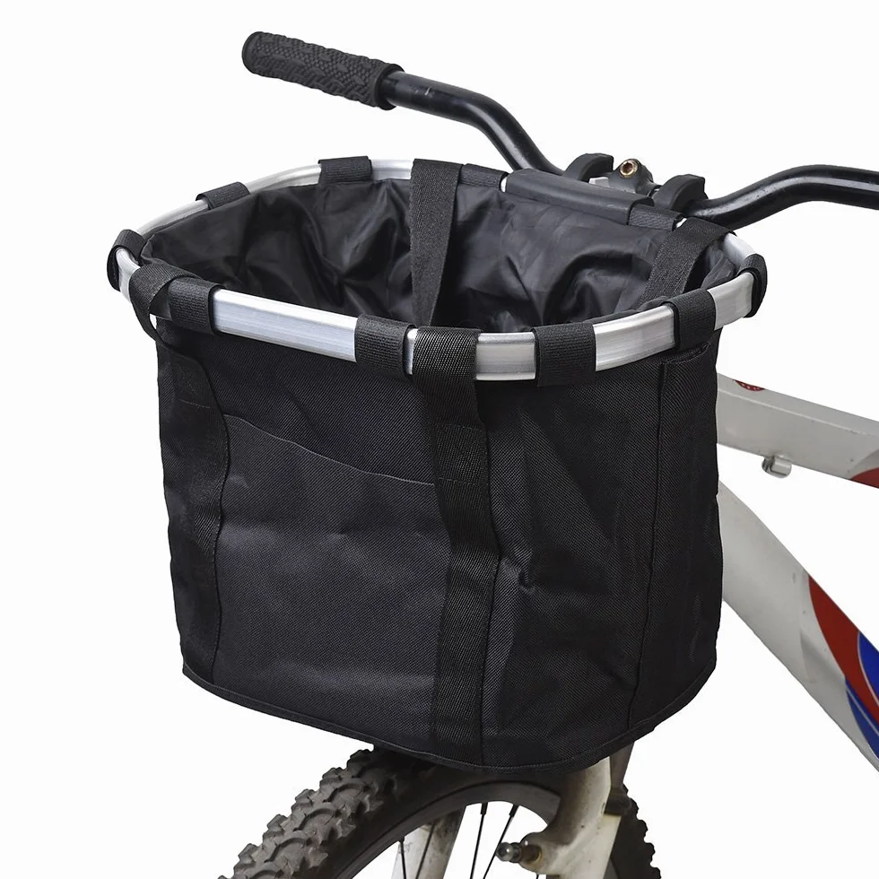 Panier avant vélo amovible en toile pour animal domestique avec cadre en alliage d'aluminium