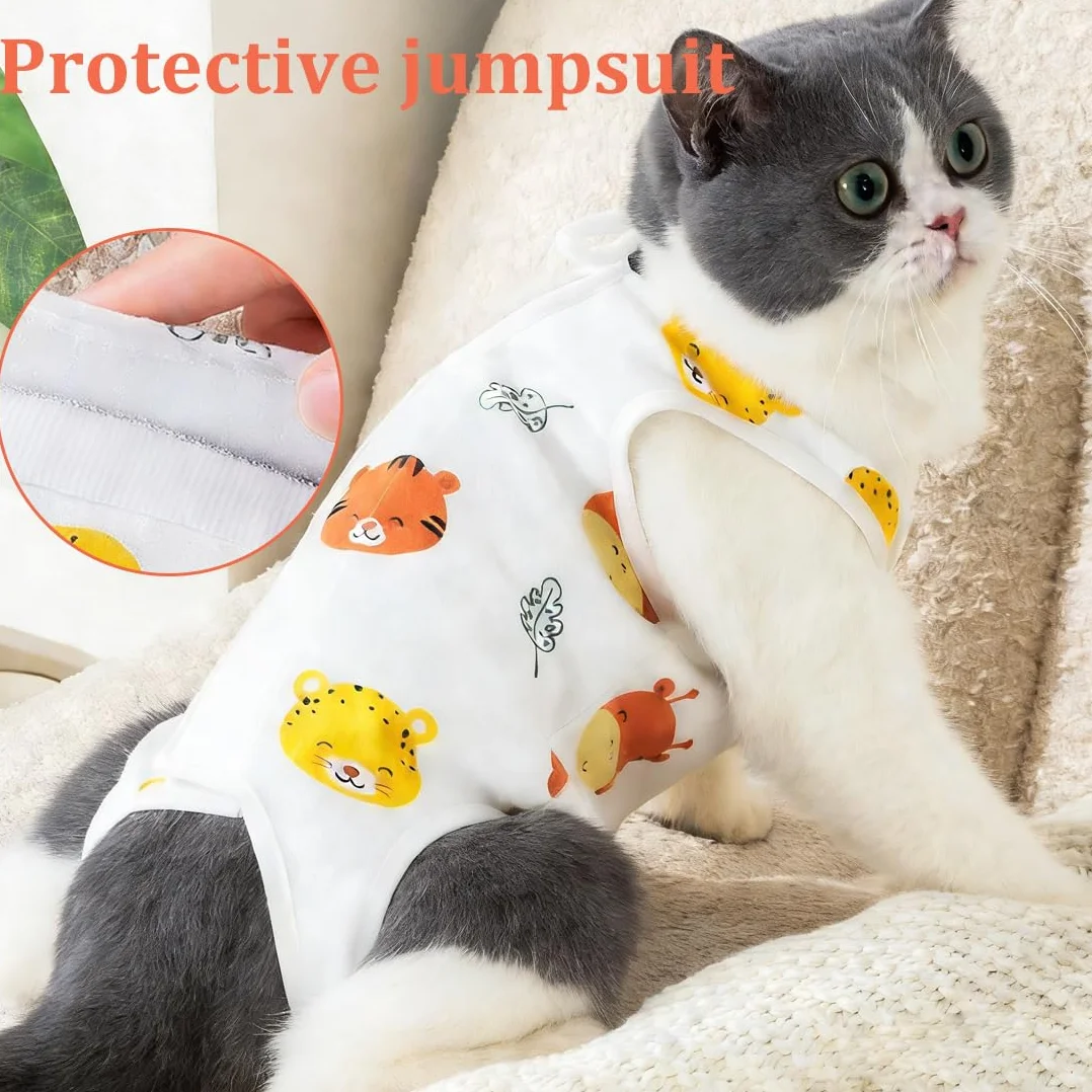 Combinaison postopératoire pour chat taille L blanche