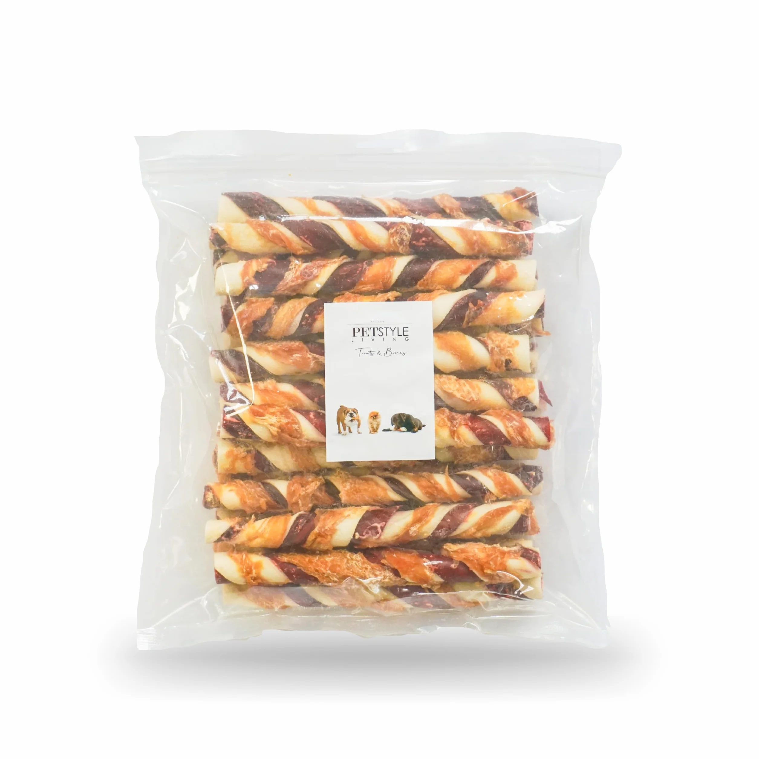 Bâton à Mâcher au Poulet et Bœuf 20cm 20 Pièces - Collation pour Chien