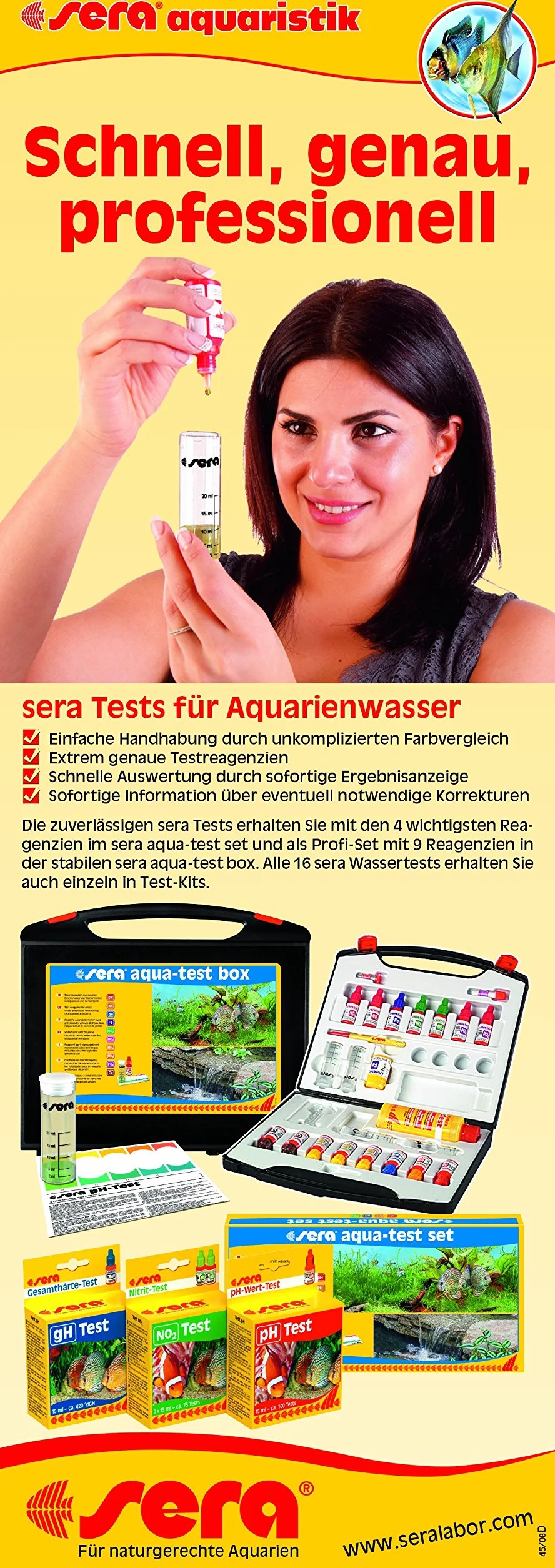 Sera Nitrite NO2 Test Qualité d'eau Aquarium 30 ML