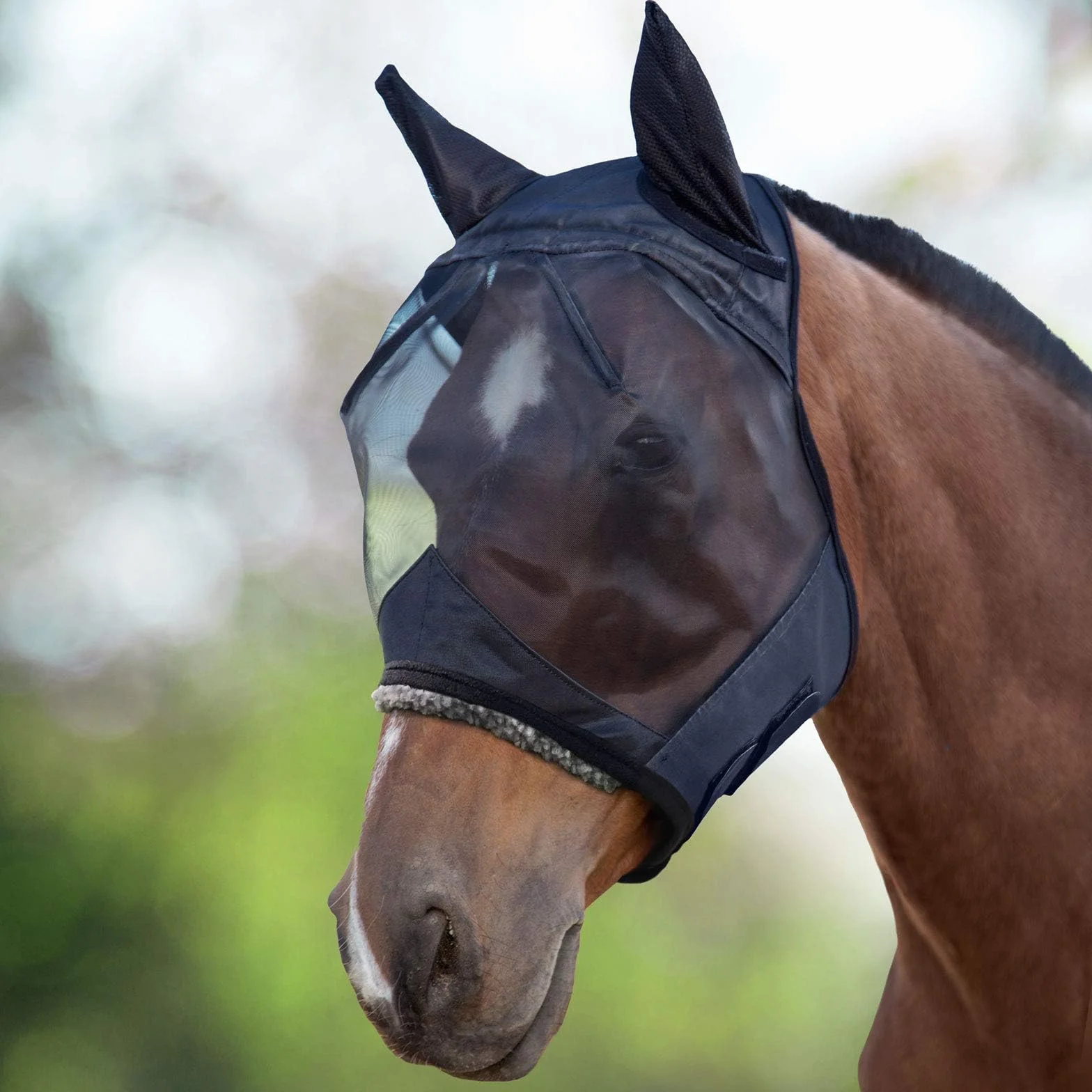 Harrison Howard CareMaster Masque Anti-Mouches Cheval Polaire Noir Taille L