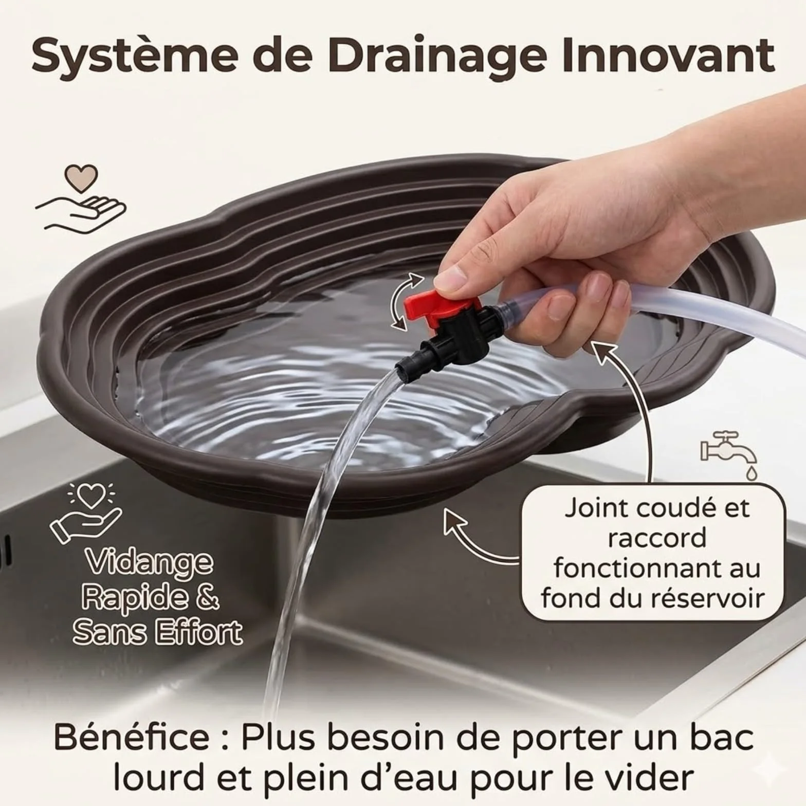 Plat d'eau Tortue avec Rampe et Plate-Forme pour Reptiles - Alimentation Intégrée