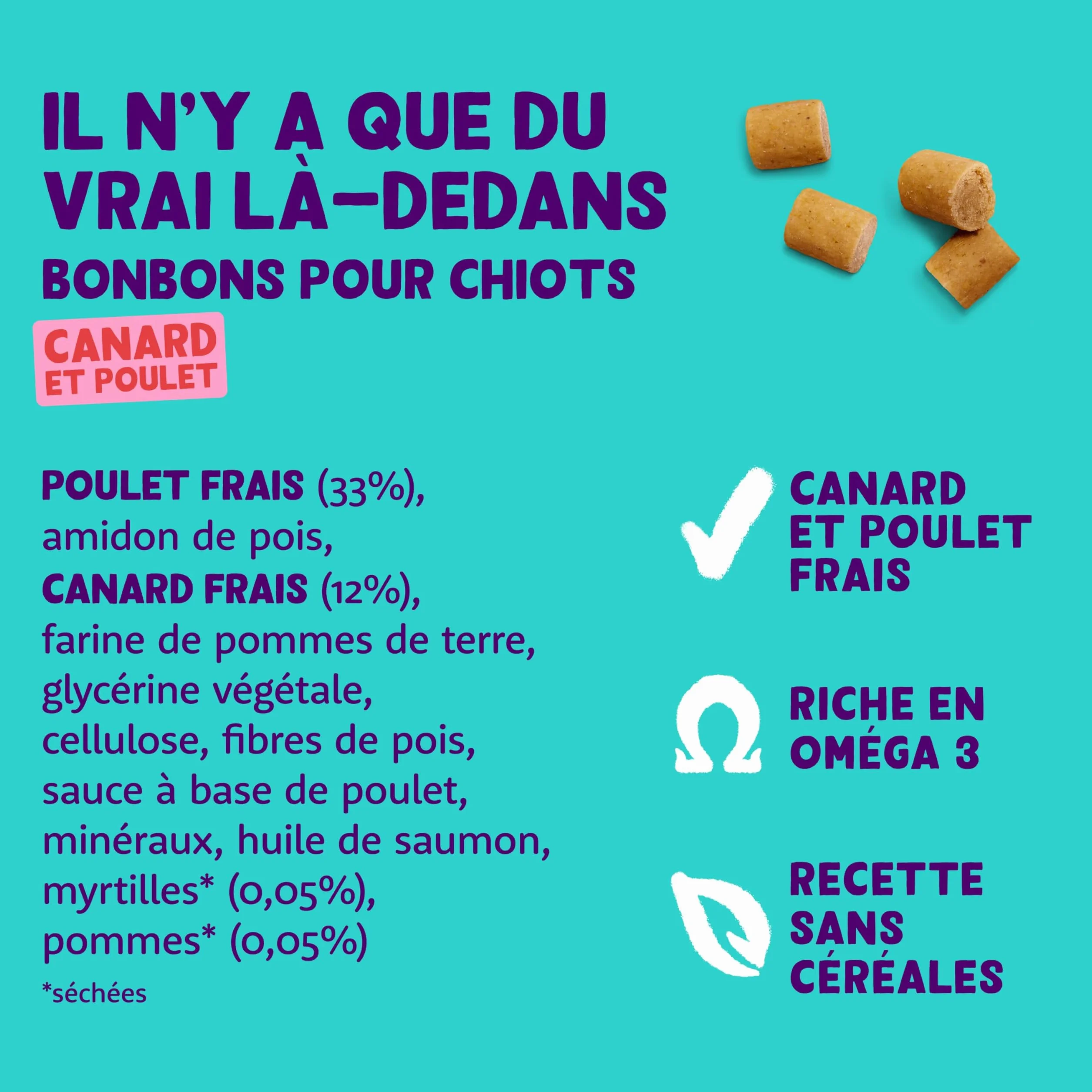 Edgard & Cooper Friandises pour Chien Naturelles sans Céréales Canard 50g