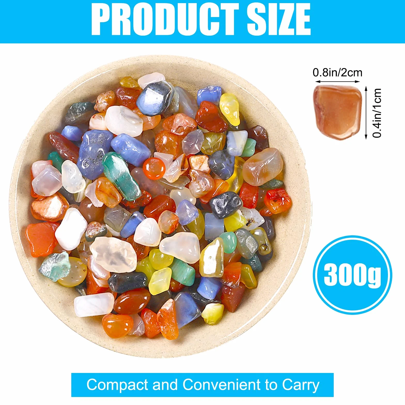 300g Pierres Précieuses Naturelles 9-12mm, Pierres Semi-précieuses pour Décoration de Vase