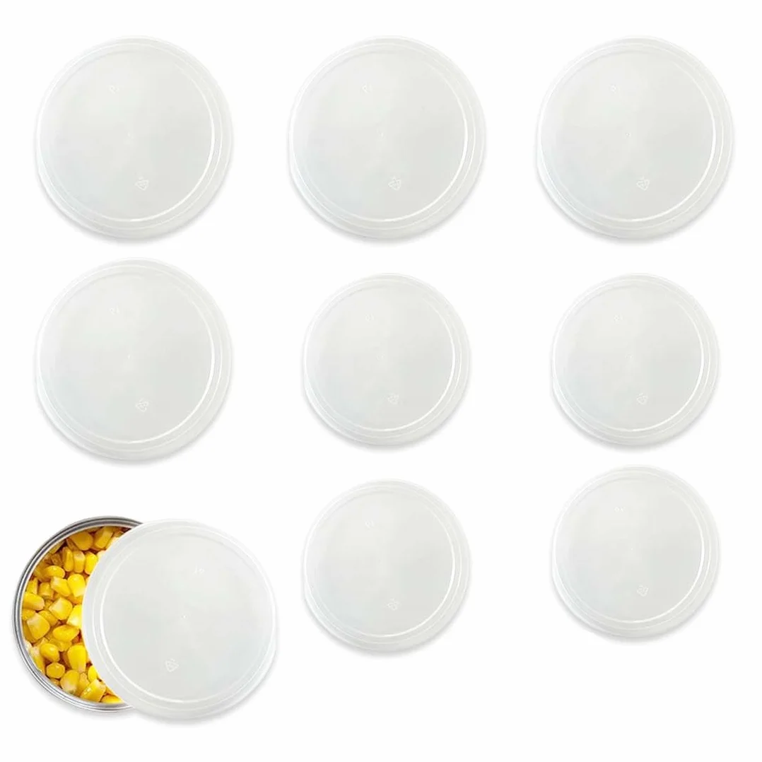 8 Pièces Couvercle Boite de Conserve 200/400-800 g, Couvercle Conserve de Transparent Couvercles de Canettes pour Animaux de Compagnie pour Conservation Aliments en Conserve