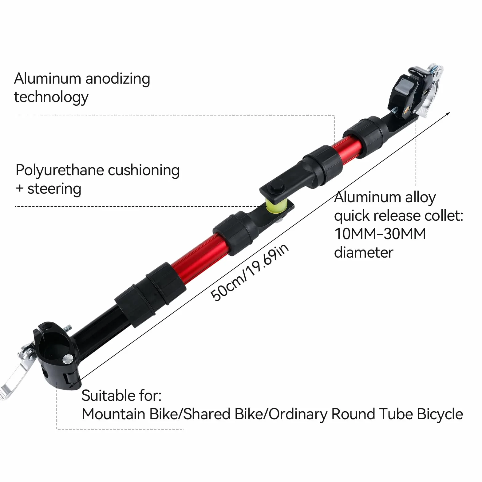 Attelage de remorque de vélo pour chariot pliable en acier