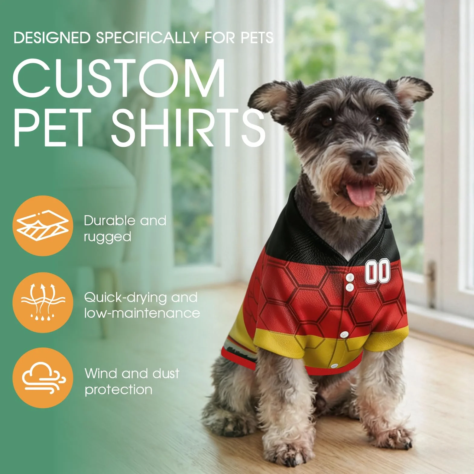 T-Shirt Chien Coupe du Monde Football 2026 Numéro Drapeau Petite Moyenne Taille