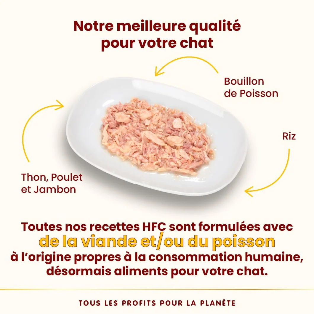 Almo Nature HFC Natural Megapack Nourriture Humide pour Chats - Thon, Poulet et Jambon - 6x70g