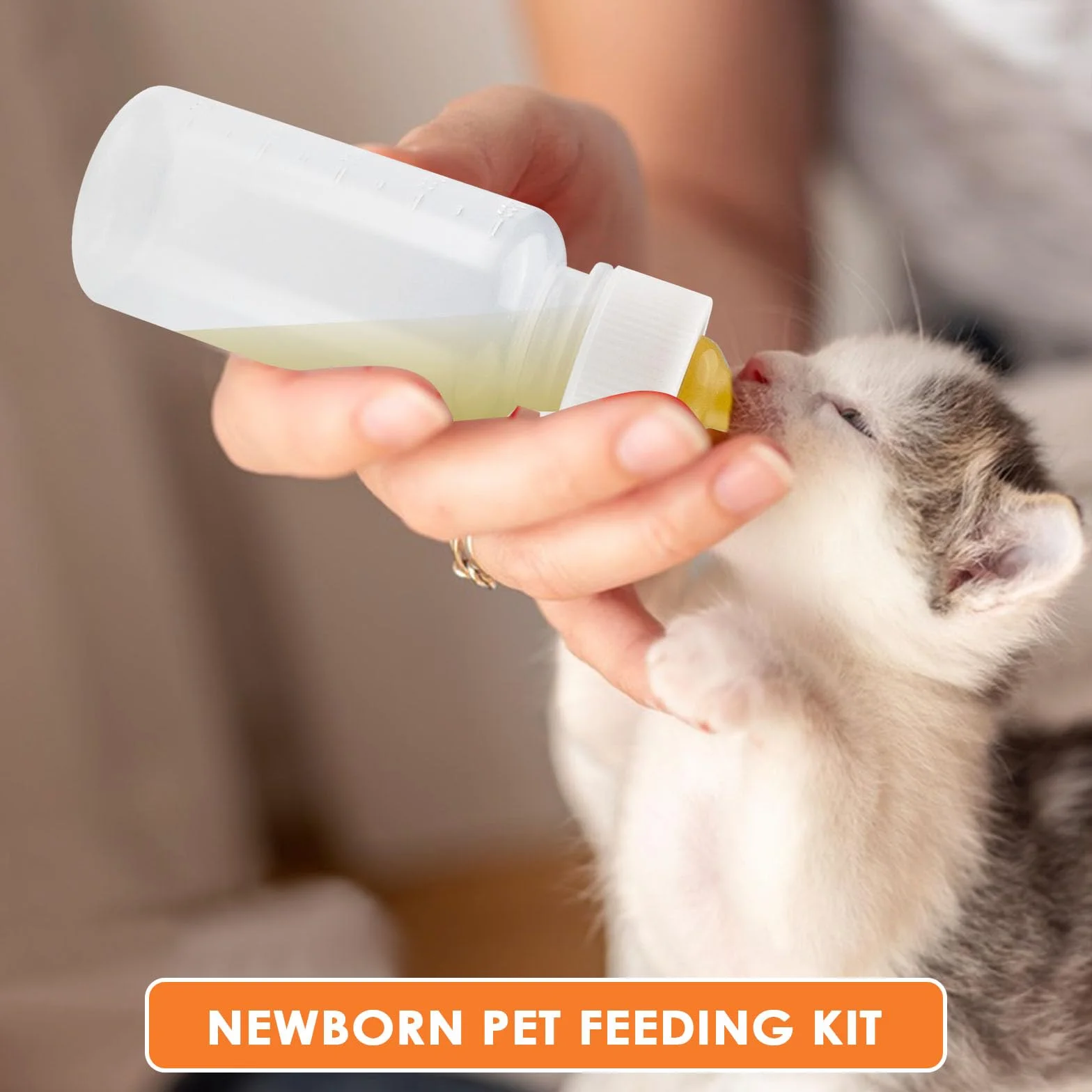 Biberons d'allaitement pour chatons, tétines en silicone réutilisables avec seringue