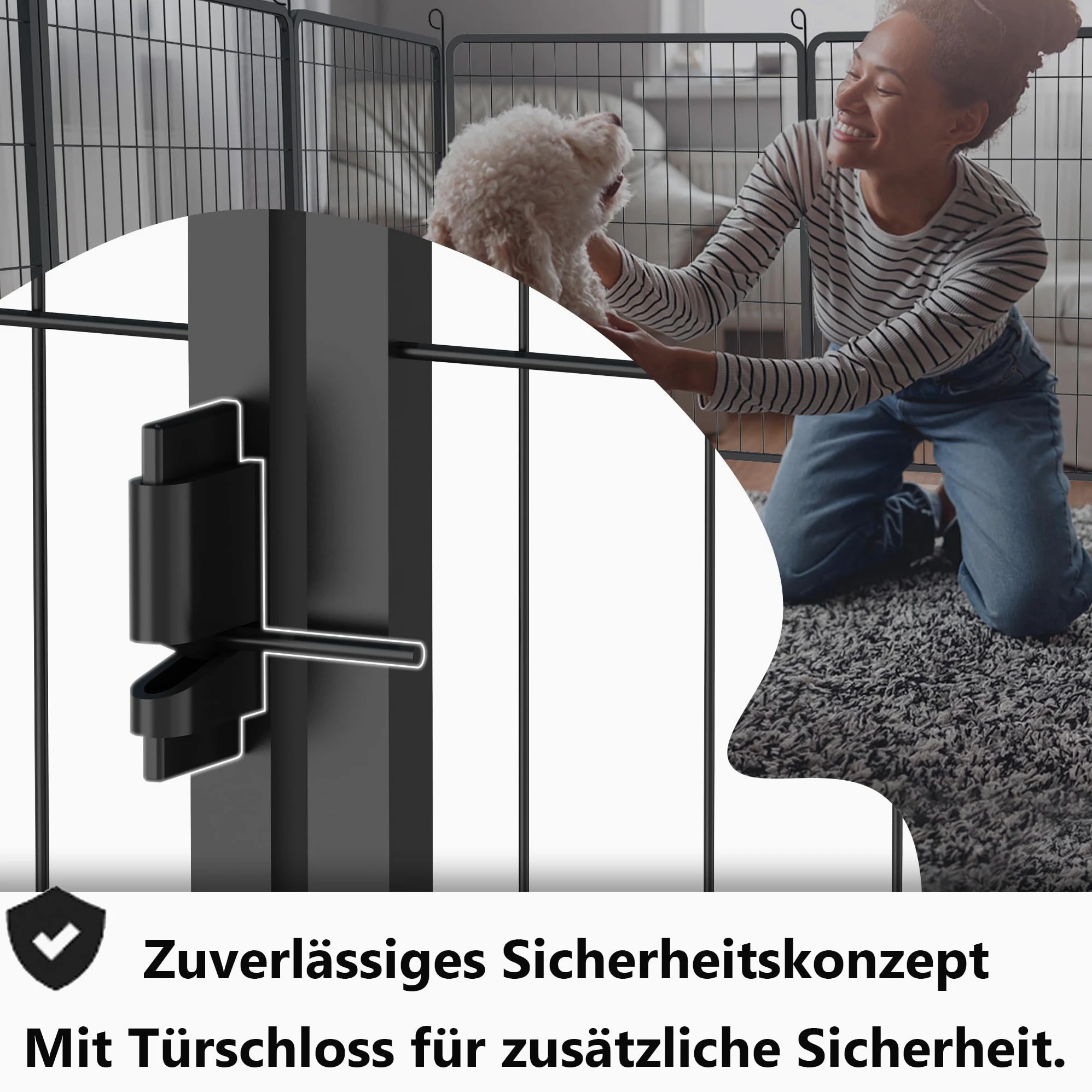 YRHome Enclos pliable pour chiot et chien, 16 pièces, 80 x 65 cm, avec porte et ancrage au sol pour intérieur/extérieur, résistant aux intempéries