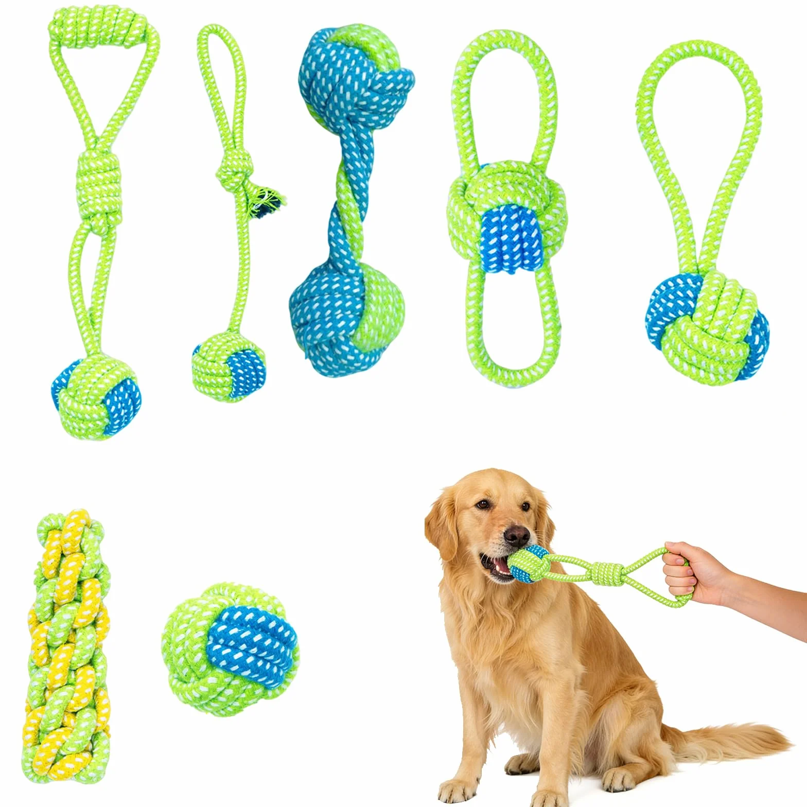 Jouet Chien Corde Interactif Indestructible Coton 26cm pour Chiens Jeux de Traction