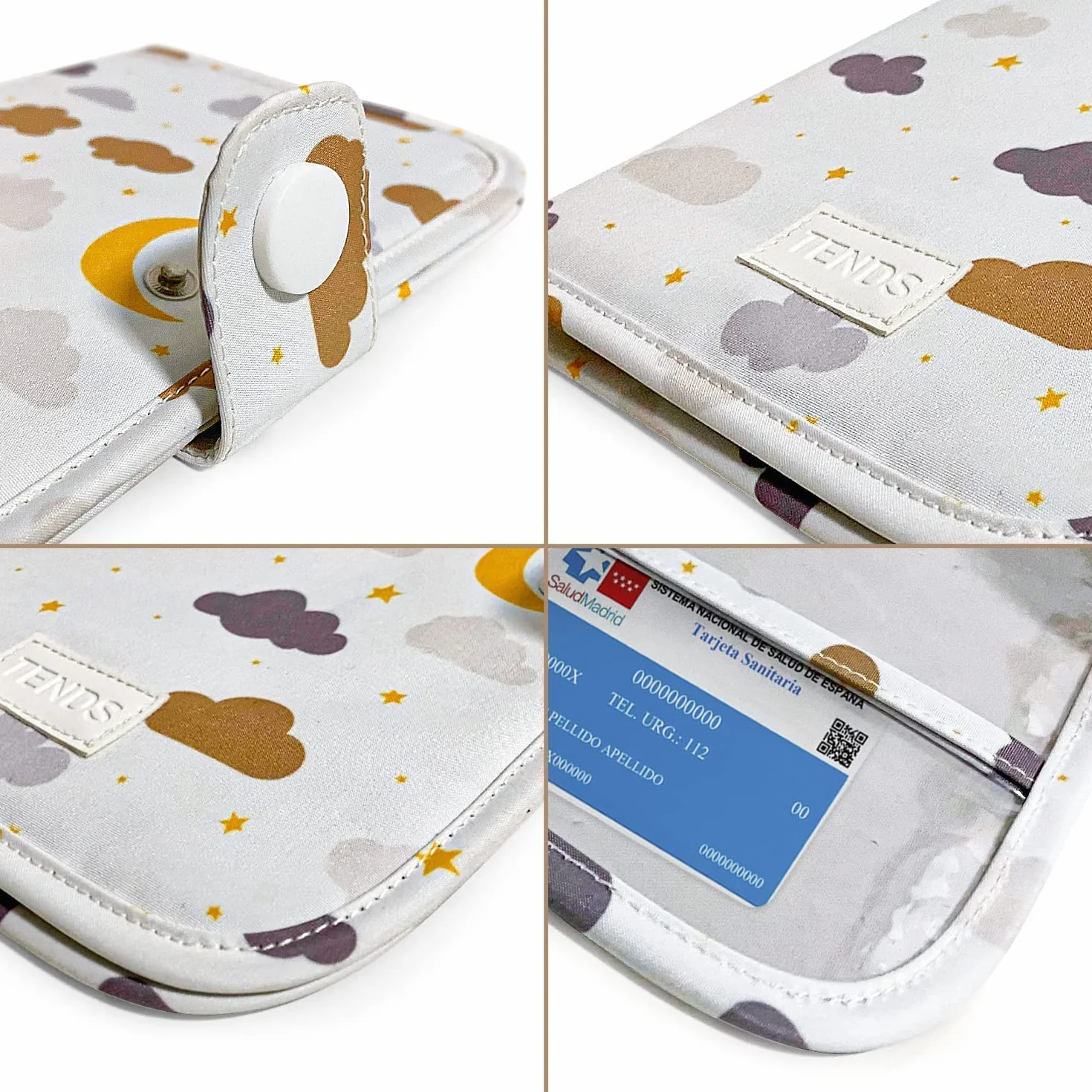 TENDS Protege carnet de sante bebe avec Porte document - Housse securite documents essentiels