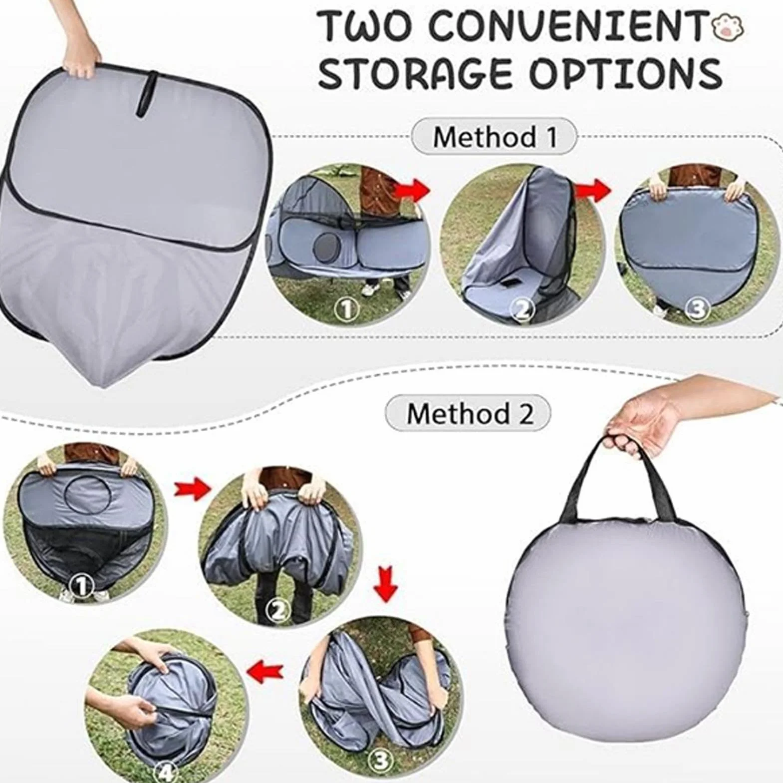 Tente d'extérieur pour chat 50 x 99 x 69 cm Enclos pliable avec tunnel pour chaton chiot petits animaux