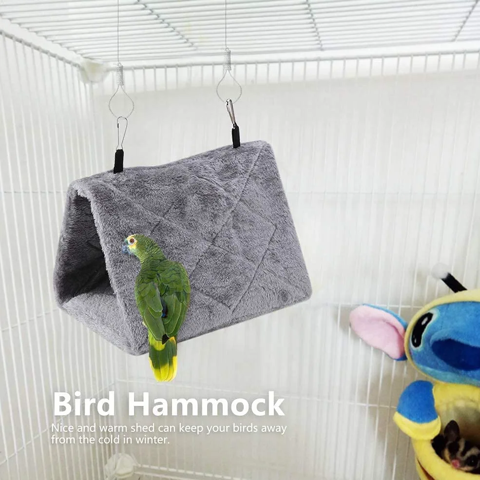 Nid Oiseau Cage Perruche Nid Canaris Oiseaux Perroquet lit d'hiver Chaud Jouet pour Animaux de Compagnie Doux hamac en Peluche Tente de Cage Suspendue 811