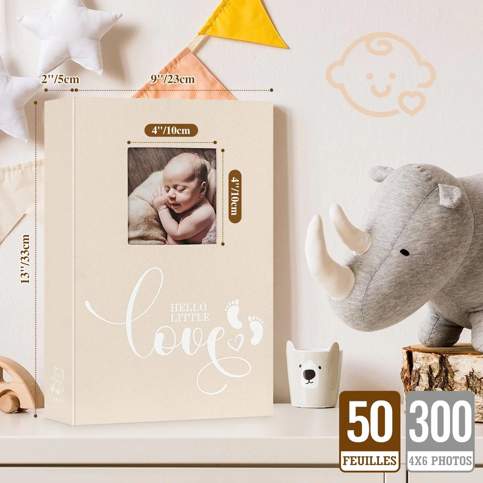 Album Photo Bébé 10x15 300 Pochette, Livre Photo Enfant, Beige