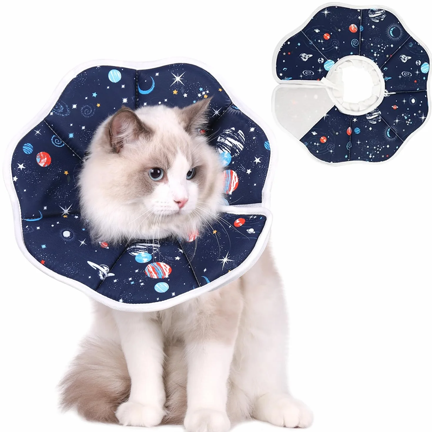 Collier Donut pour Chat Taille S réglable Post-opératoire évite léchages griffures 13-25 cm