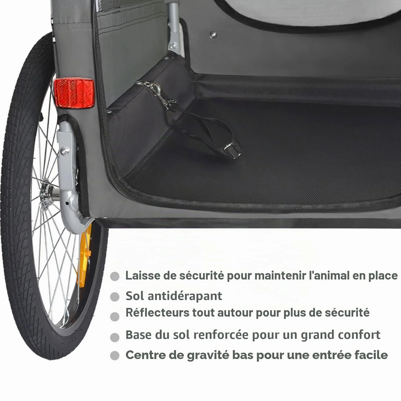 Remorque pour Chien Grand TIGGO XXL avec Kit Jogger Gris