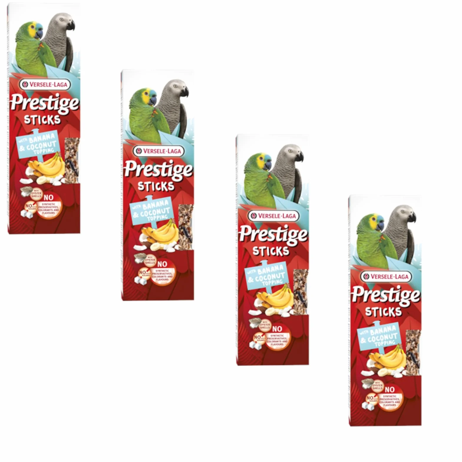 Versele-Laga Prestige Sticks Perroquets Banane Coco 4 x 140 g Snack sans Sucre ajouté