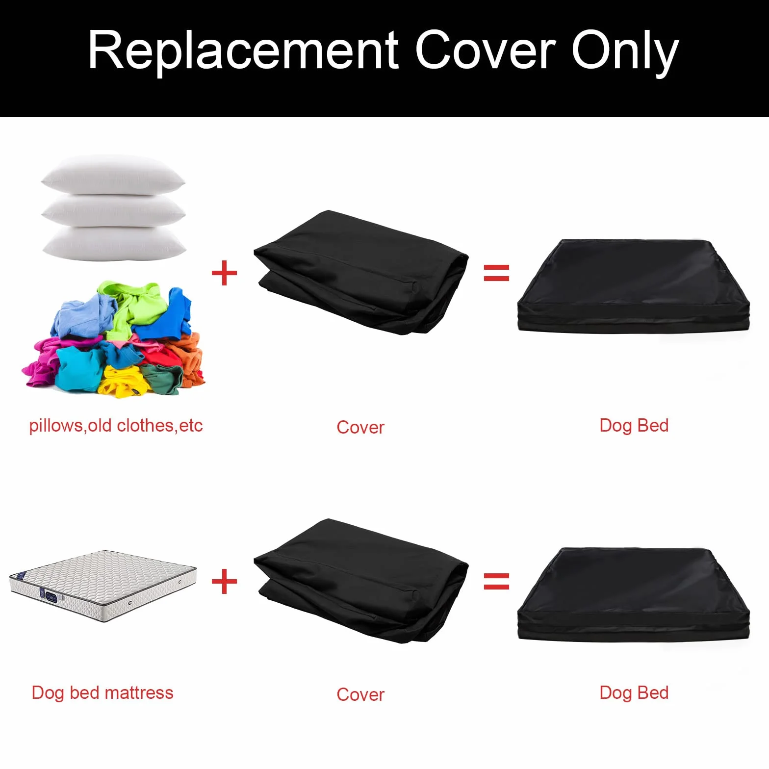 Housse de rechange pour lit chien imperméable lavable Oxford XL 111,8 x 81,3 x 10,2 cm