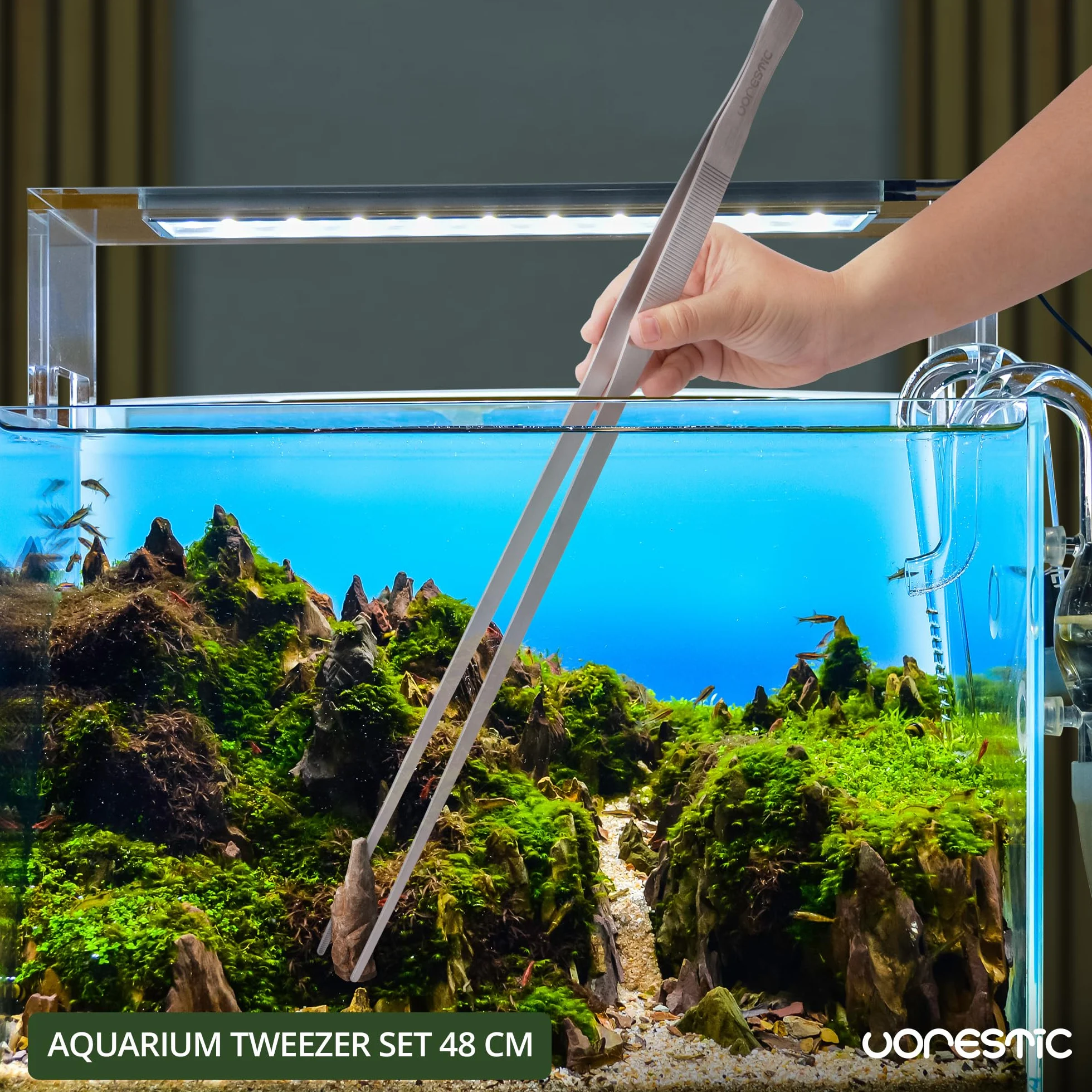 VORESTIC Pince Aquarium Longue Set 48cm, Accessoires Aquascaping