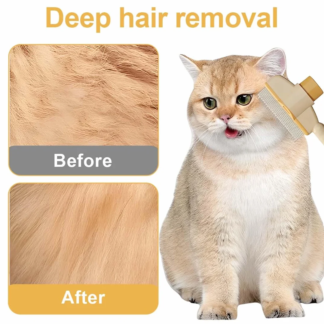 Brosse autonettoyante pour chat - Peigne à puces poils longs et courts - Vert