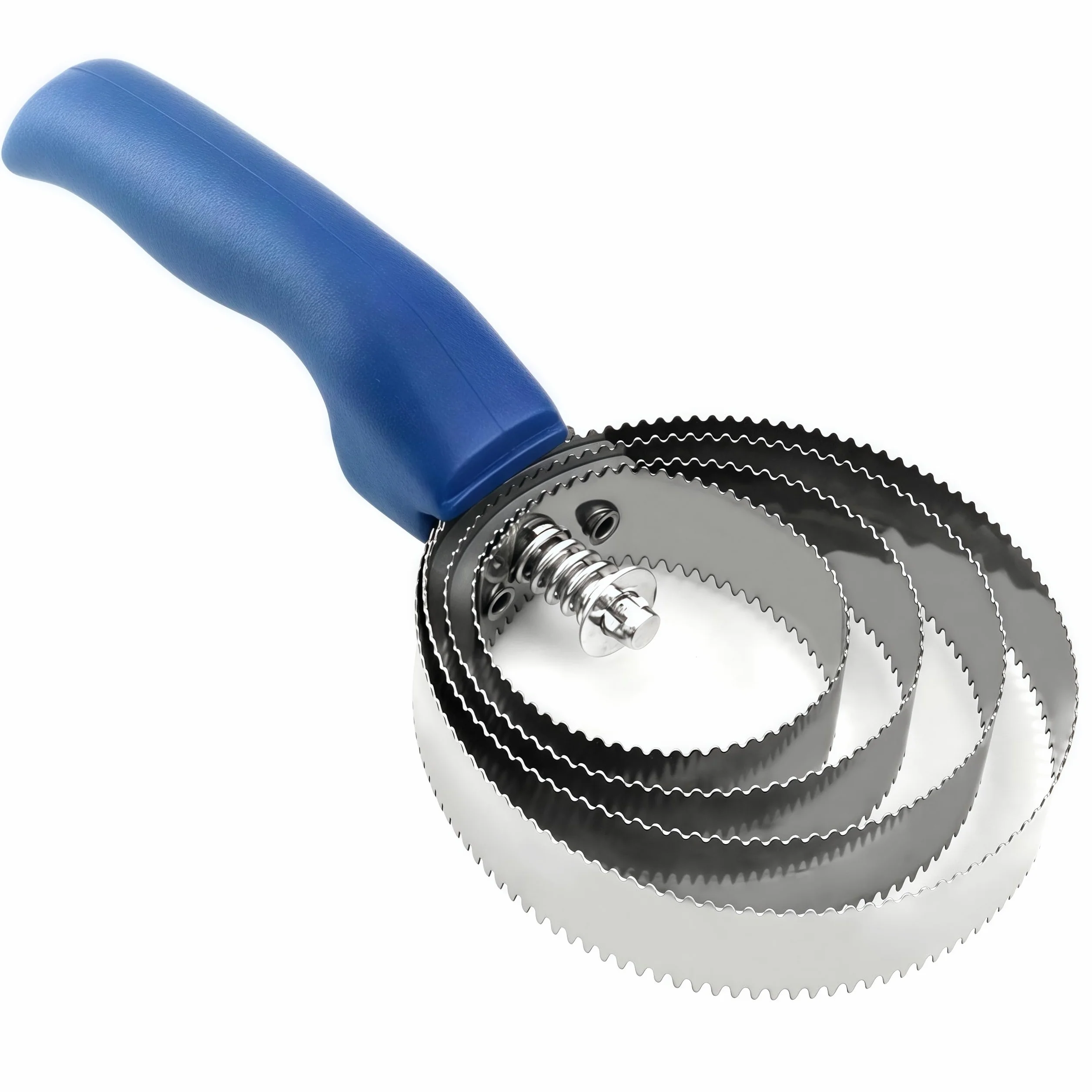 Brosse en spirale pour cheval en acier inoxydable, étrille métal H4 pour chevaux moutons vaches (bleu)
