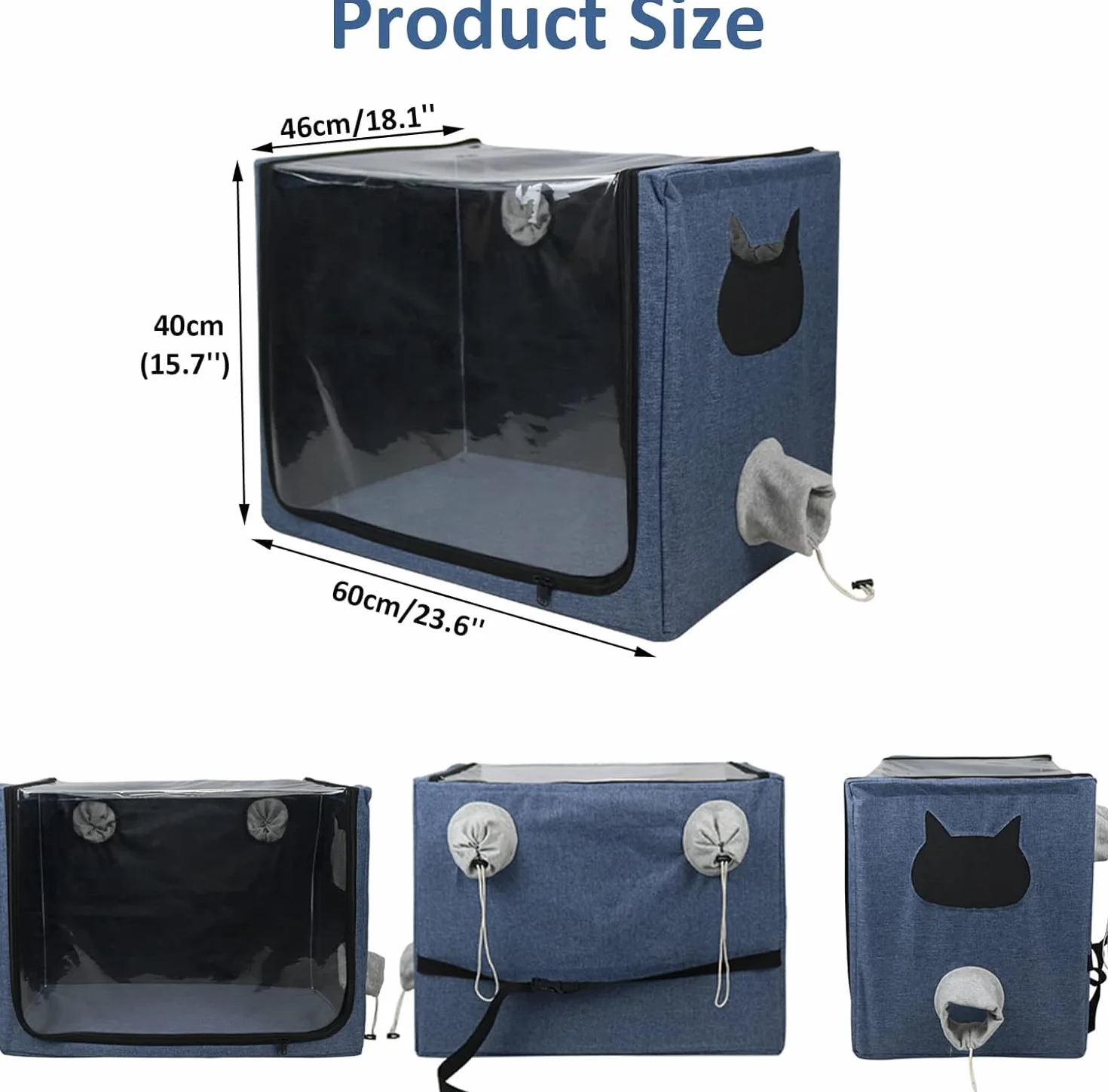 Boîte d'Atomisation Animaux Compagnie, Cage ICU Oxygène Chat Chien Pliable Traitement Respiratoire