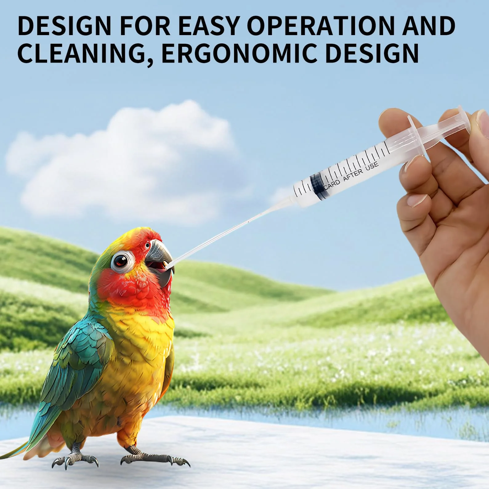 Seringue d'Alimentation 10ML pour Oisillons Oiseaux Plastique avec Aiguille Alimentaire Animaux Gavage