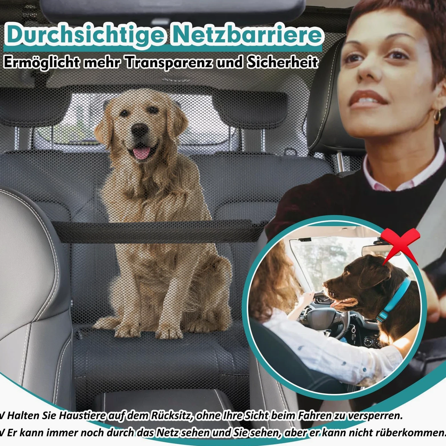 Snagle Paw Grille pour chien de voiture, 127 cm de large