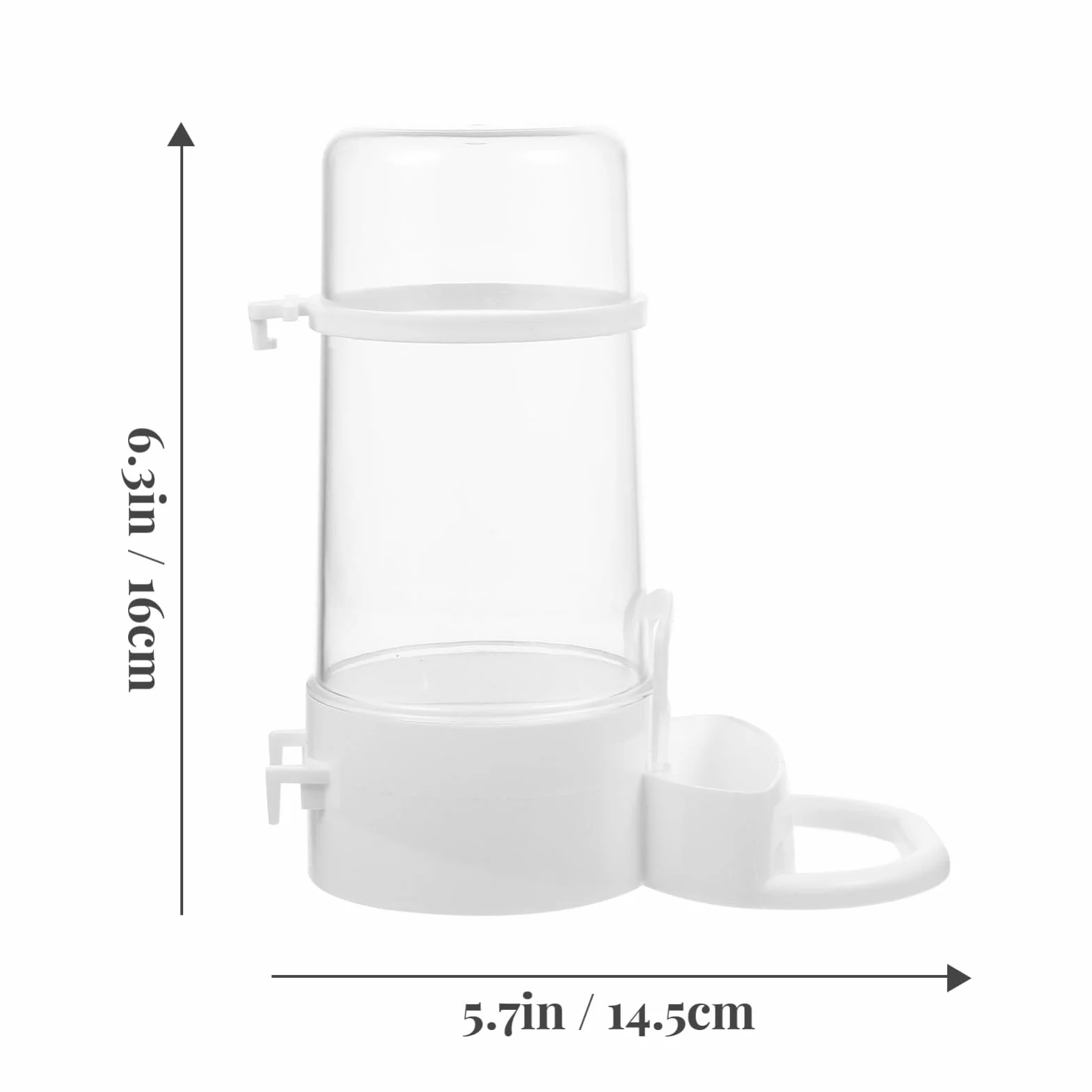 Abreuvoir Automatique pour Oiseaux, Distributeur d'Eau par Gravité avec Clip, Plastique Blanc Transparent, 2 Pièces
