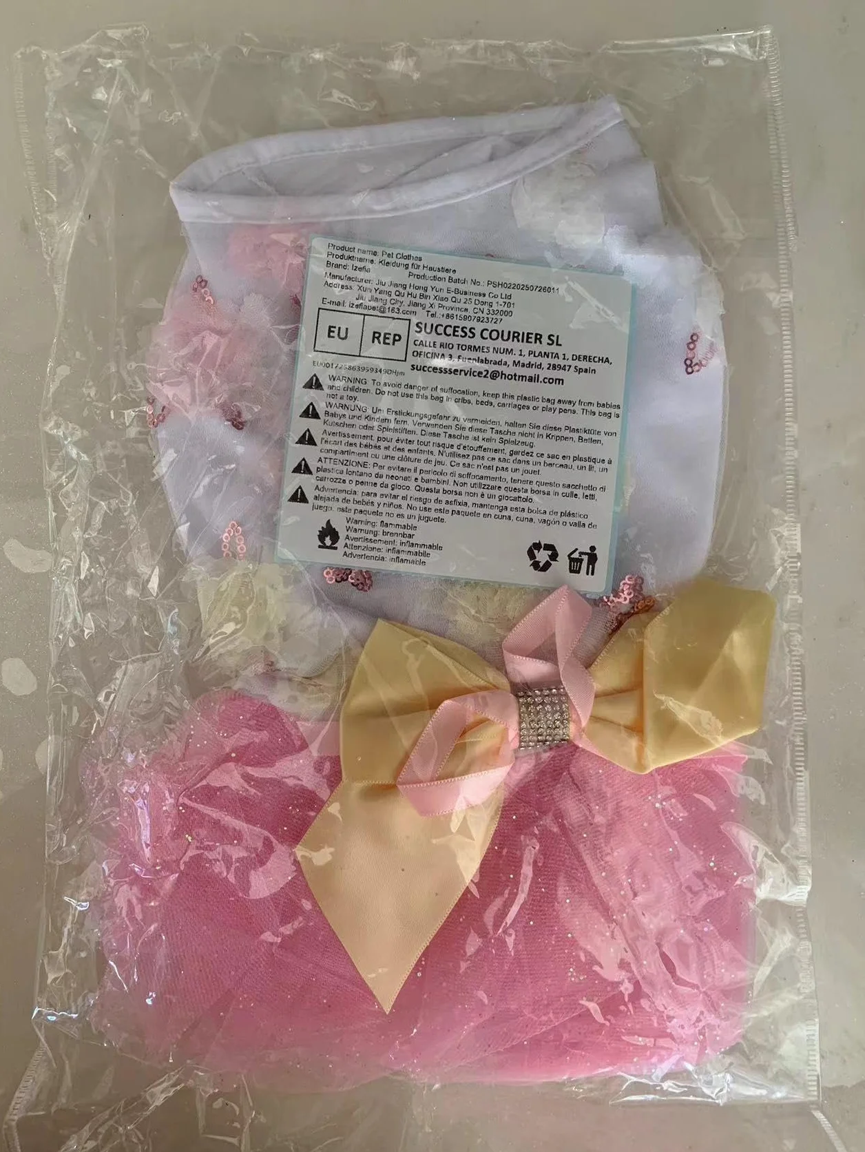 Robes Tutu Princesse Dentelle de Luxe pour Petit Chien Fille Rose