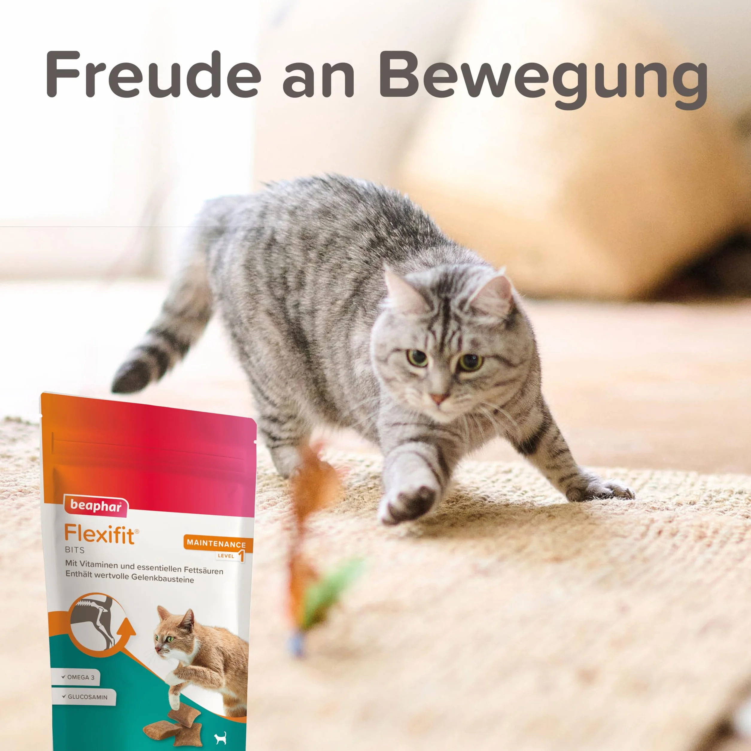 BEAPHAR Embouts Flexifit pour Chats 150 g - Soutient la mobilité articulaire et la vitalité avec Taurine, Vitamine C, glucosamine et oméga 3