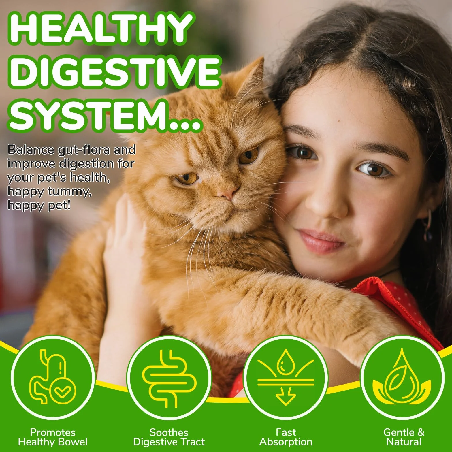 Laxatif Naturel pour Chats Constipation - Transit Intestinal Régulier & Santé Intestinale - 6 Probiotiques Actifs - 60ml