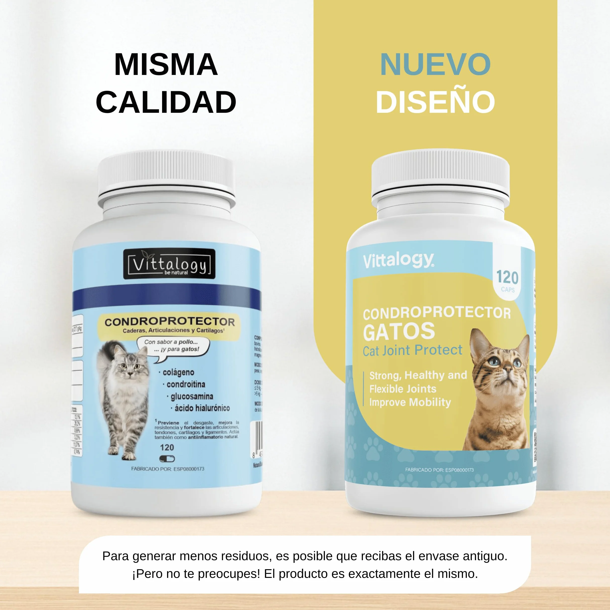Chondroprotecteur chats anti-inflammatoire naturel collagène chondroïtine hyaluronique curcuma complément alimentaire articulations 120