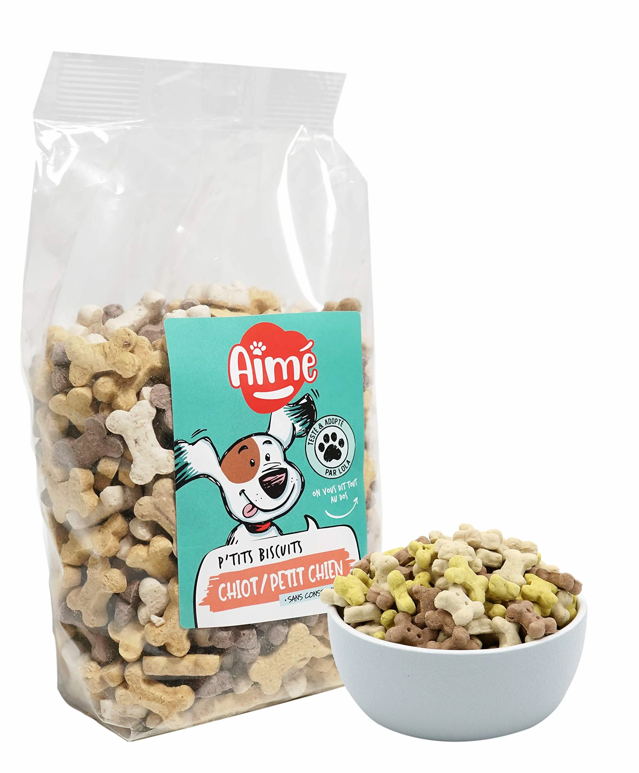 Aimé Biscuits Petits Os 500g Nourriture Calcium pour Chiot et Petit Chien Friandises Sans Conservateurs