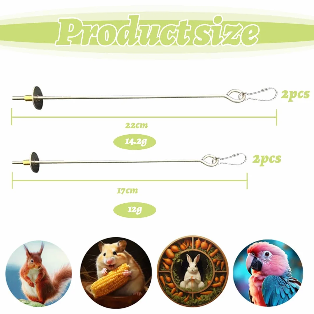 Mangeoire Perroquet en Acier Inoxydable, Jouet Perruche Porte-Fruits 22cm 17cm pour Cage Oiseau