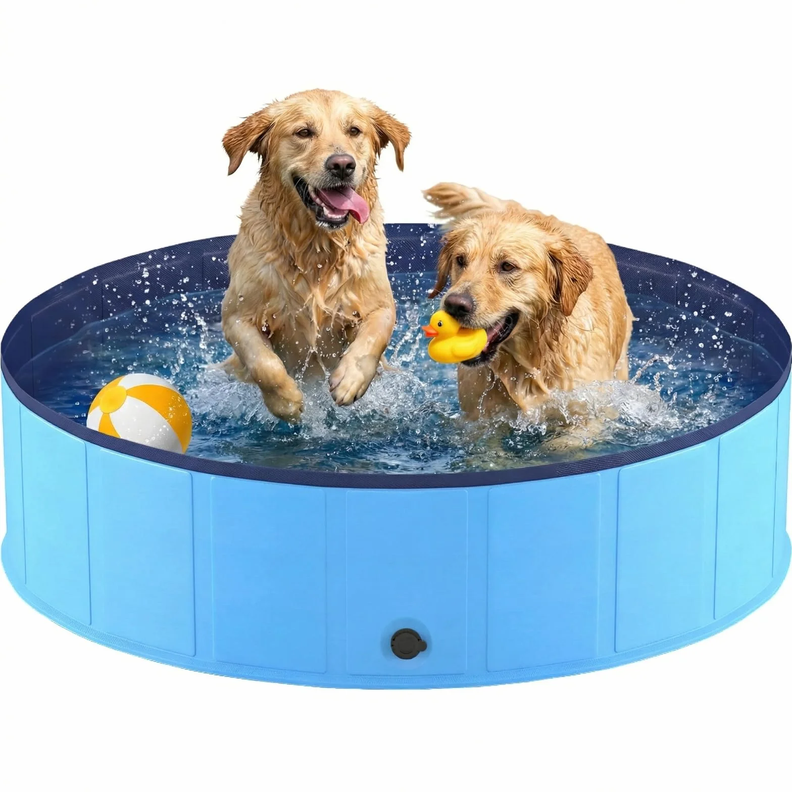 Piscine Chien Pliable 120x30cm PVC Antidérapant Portable Bleu