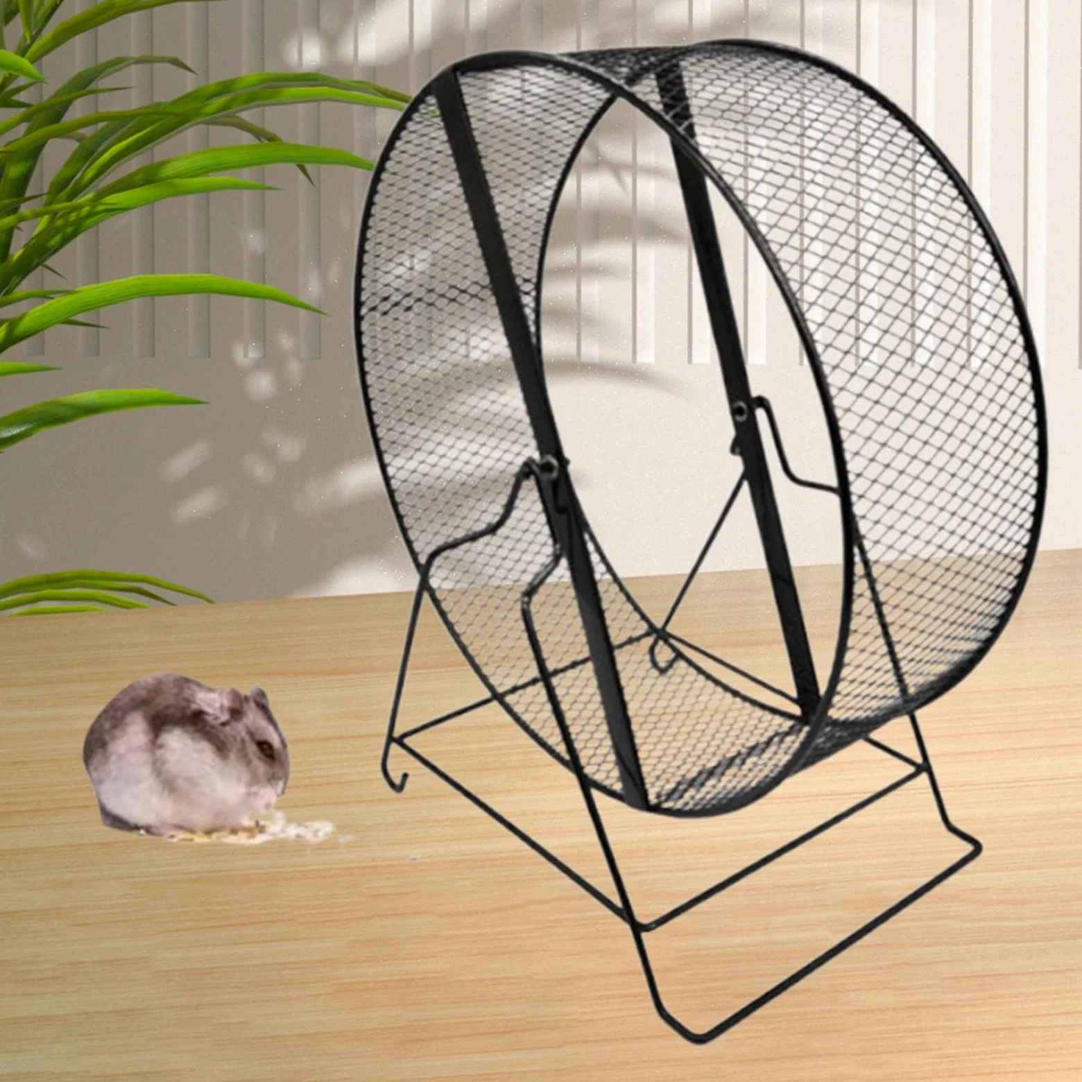 Roue d'exercice pour Hamster Roue de Course Métal Support Stable Accessoire Cage Roue Silencieuse Adaptée Aux Souris Gerbilles Rats Usage Maison, 32cm
