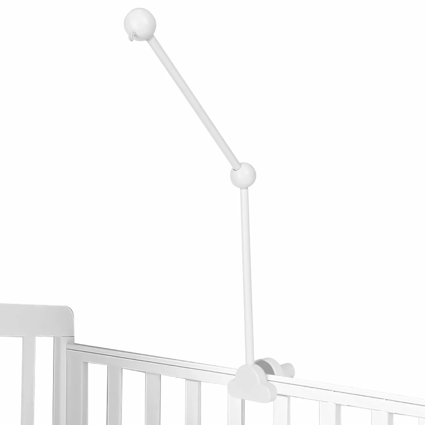 Support Mobile Bébé Réglable en Hauteur, Bras Rotatif, Base Nuage pour Berceaux et Tables à Langer