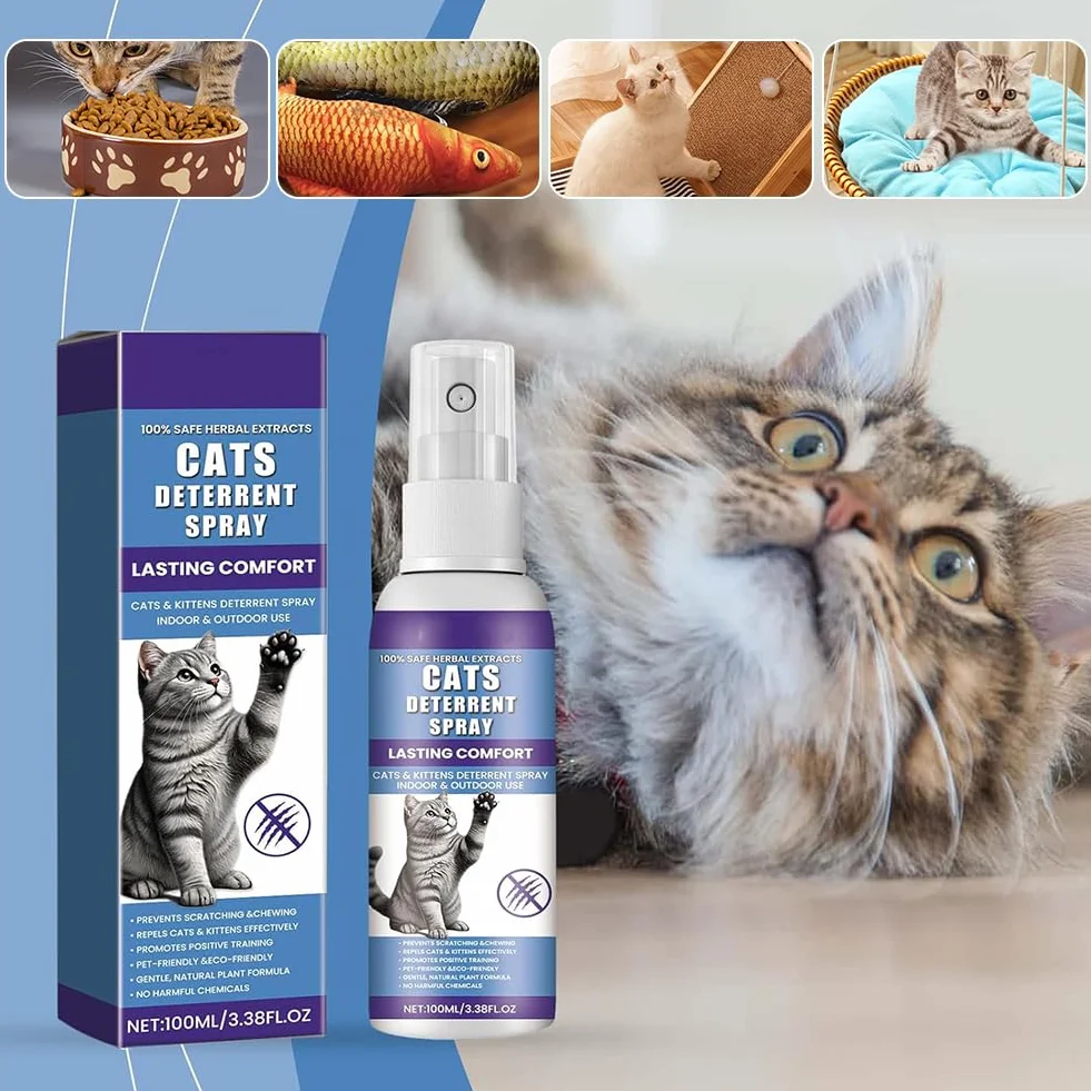 Spray Anti-griffure pour Chat, Spray éducateur pour Chatons, 100 ML