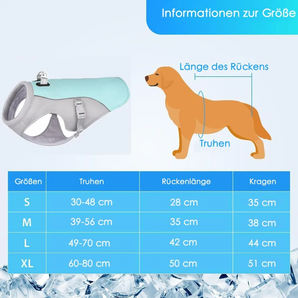 Gilet de refroidissement pour chiens Voarge, léger, respirant, réfléchissant, protection UV, taille S