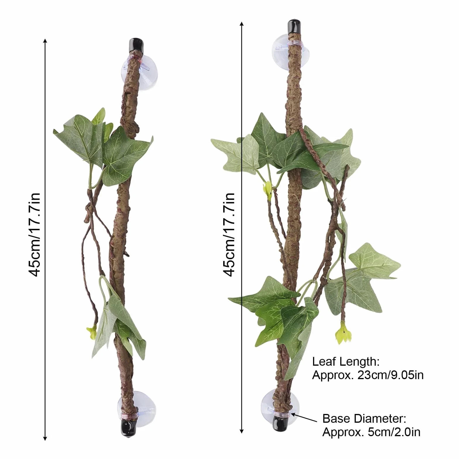 Branches d'angle Reptile Vigne Artificielle Plastique Ventouses Décoration Plante Escalade Serpent Lézard Amphibien