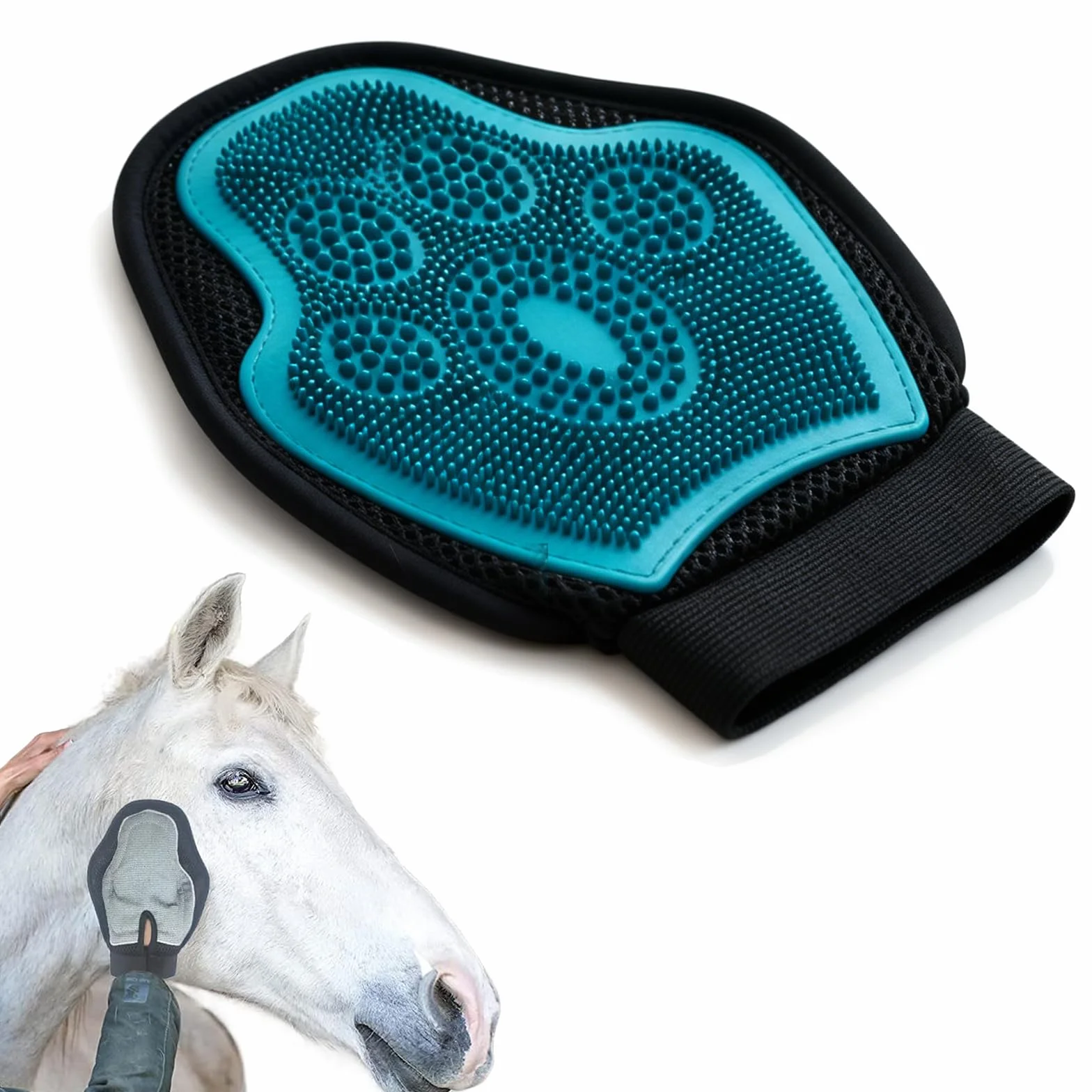 Gant de brosse multifonction pour cheval – Gant respirant pour enlever les poils de cheval pour chien et chat
